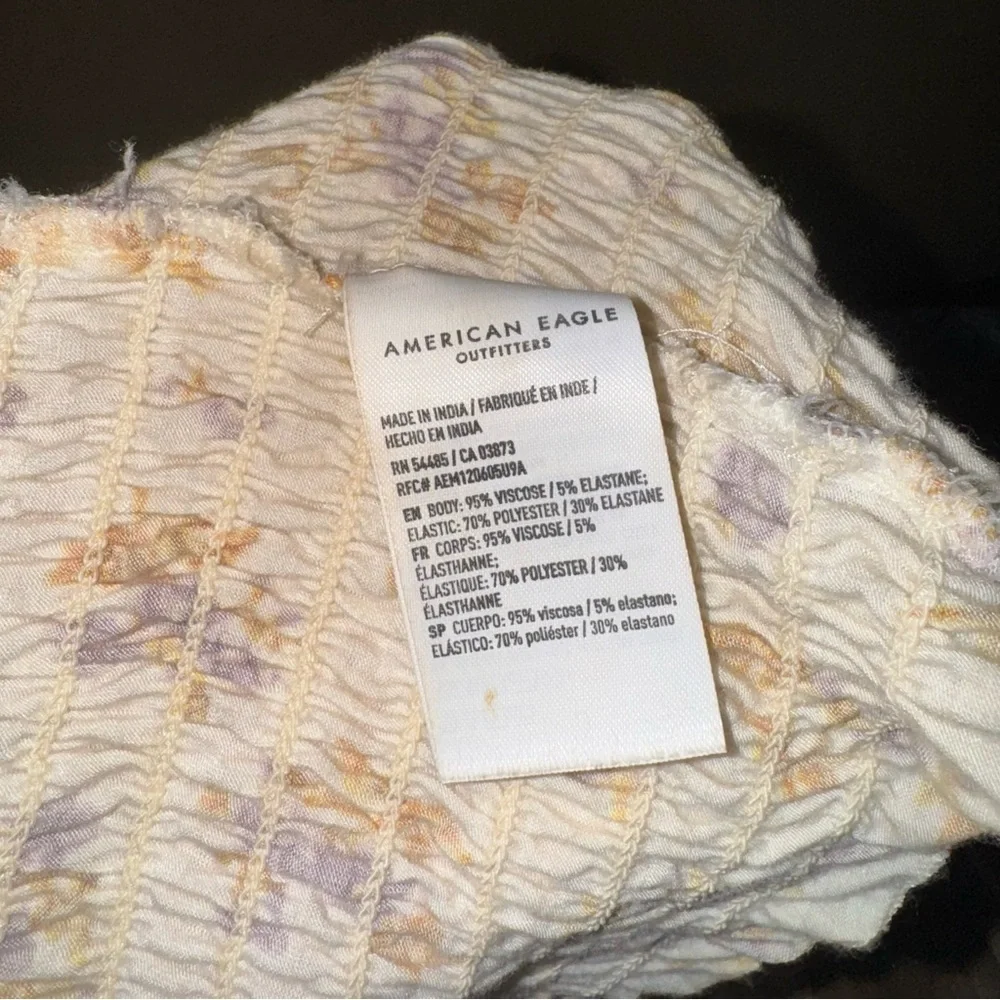 American eagle Floral Button-Down Spaghetti Strap Top cinched - Picture 6 of 6